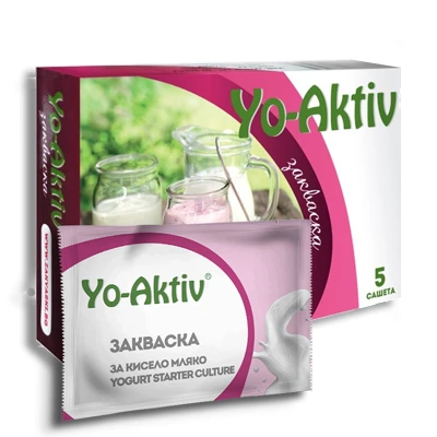Yo-Aktiv закваска за кисело мляко, 5 сашета х 2 г
