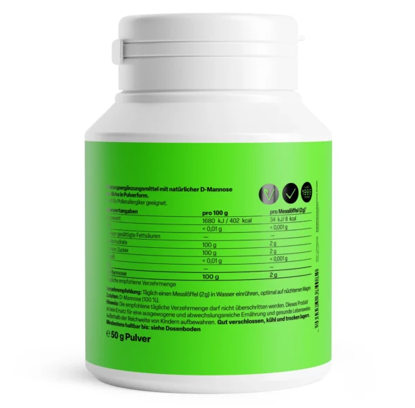 ZeinPharma натурална D-маноза на прах от бреза, 50 г — снимка 2