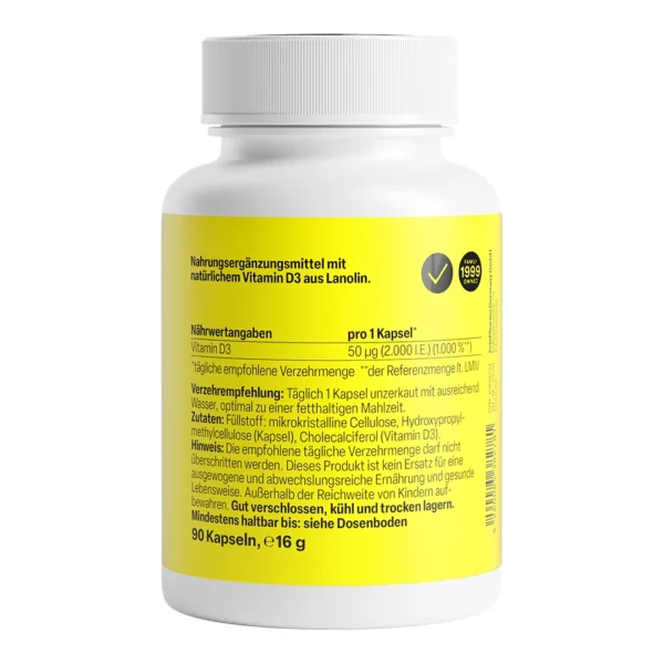 ZeinPharma витамин D3 2000 IU, 90 капсули — снимка 2
