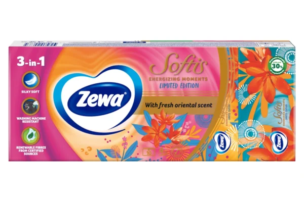 Zewa Softis Limited Edition носни кърпички с ориенталски аромат, 10 пакетчета
