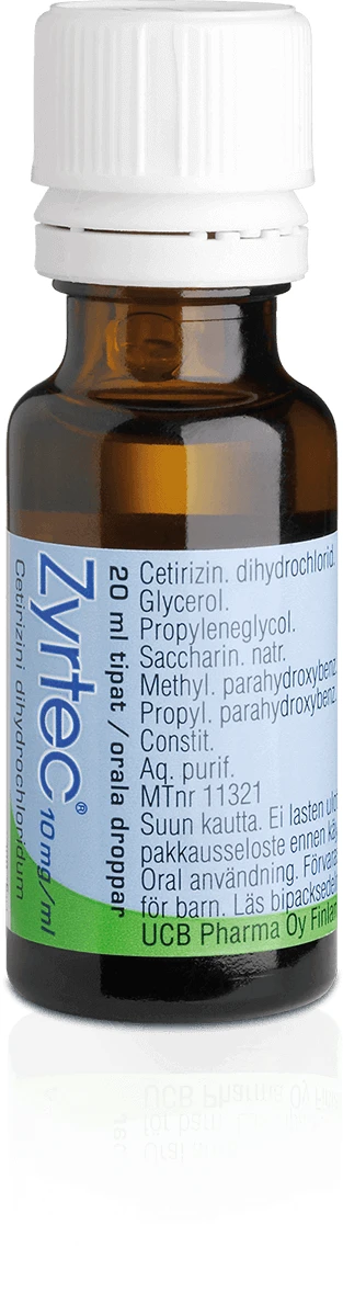 Zyrtec перорални капки 10 mg/ml, 20 мл